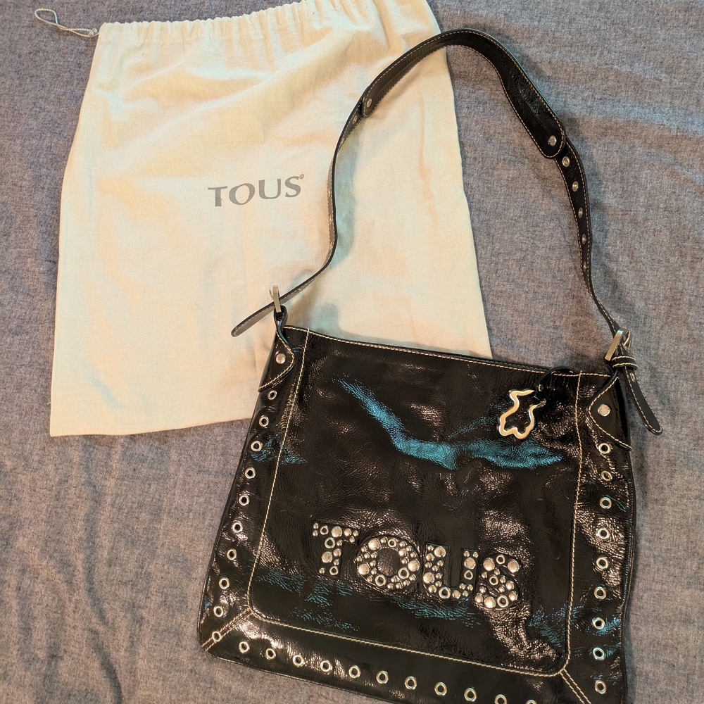Tous Black Studded Shoulder Bag